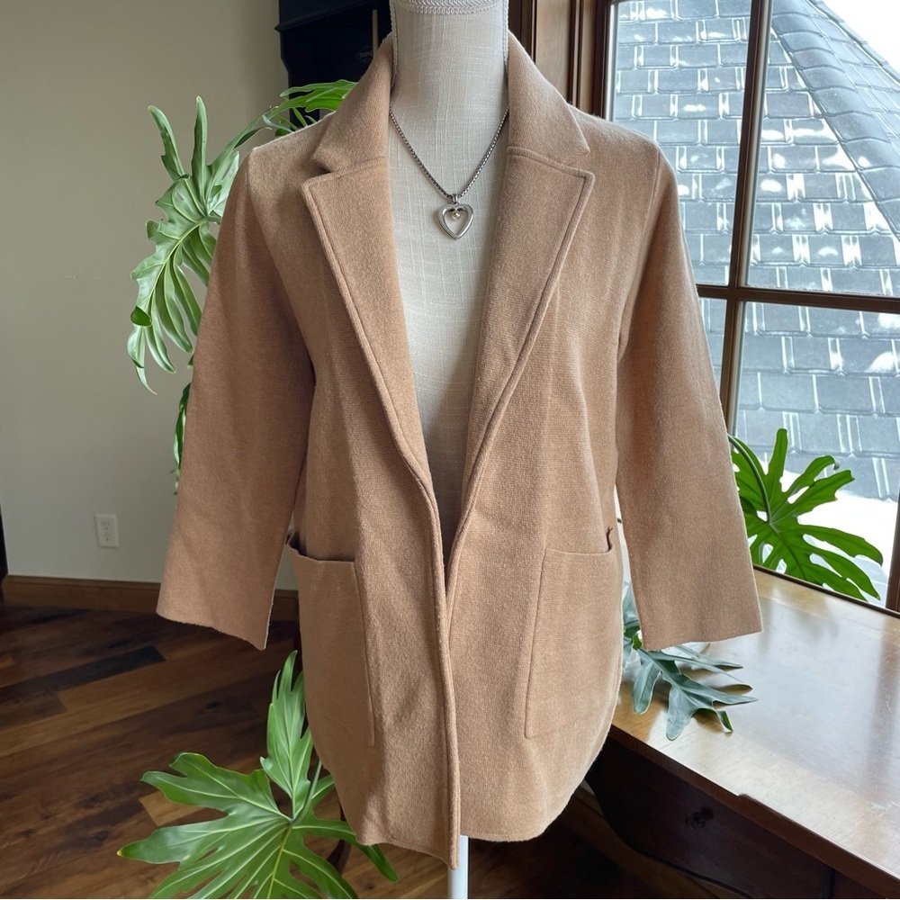 J. Crew Sophie Open Front Sweater Blazer In Camel… - image 2